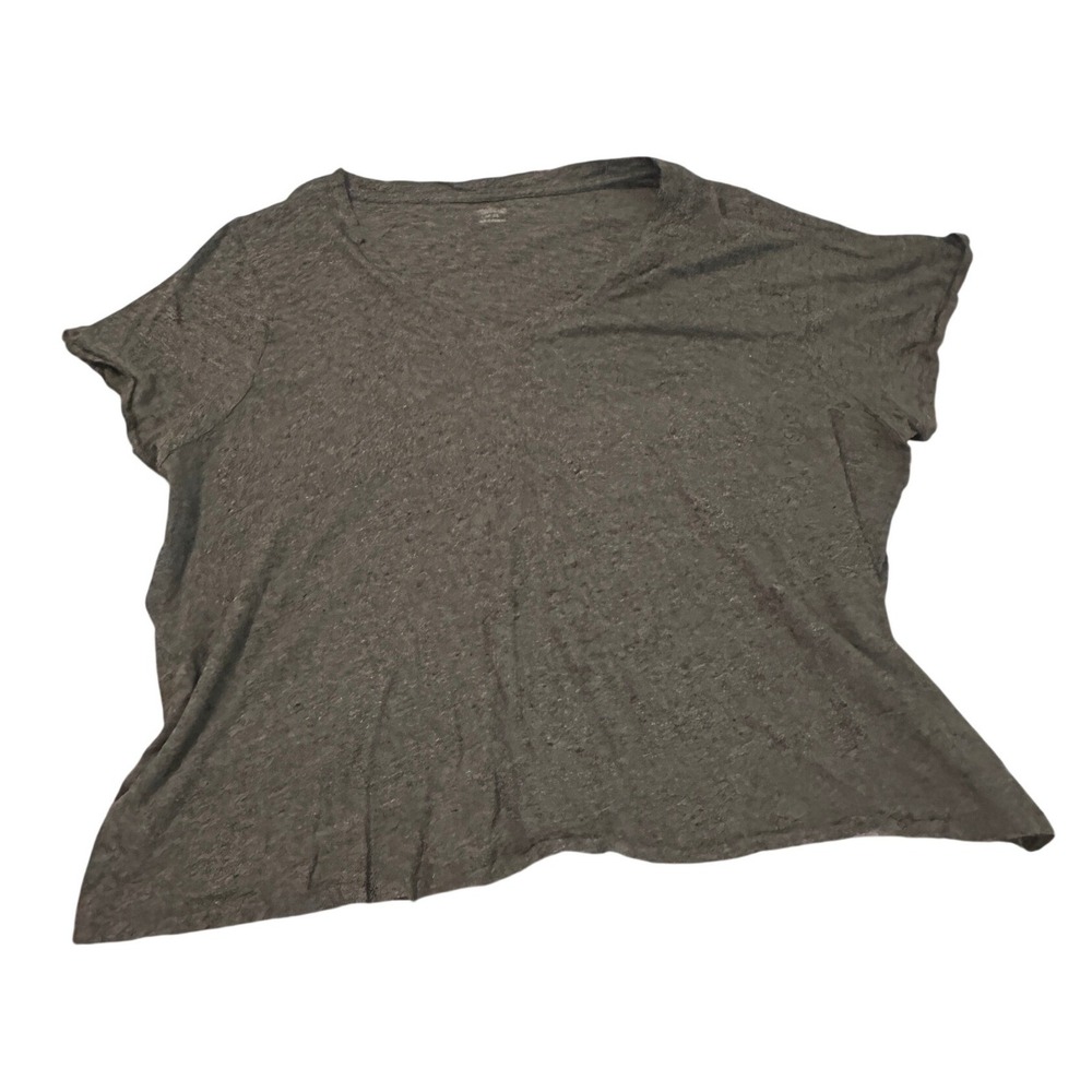 Madewell‎ Plus Whisper Cotton V-Neck Tee Short Sleeve T-Shirt MD259 Heather Gray